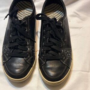 Taos Footwear Black Leather Studded Sneakers